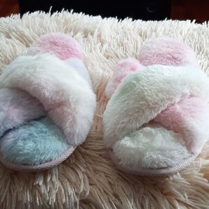 NWOT NCAutumn and Winter New Indoor Warm Cotton Shoes Thickened Open Toe Shoes